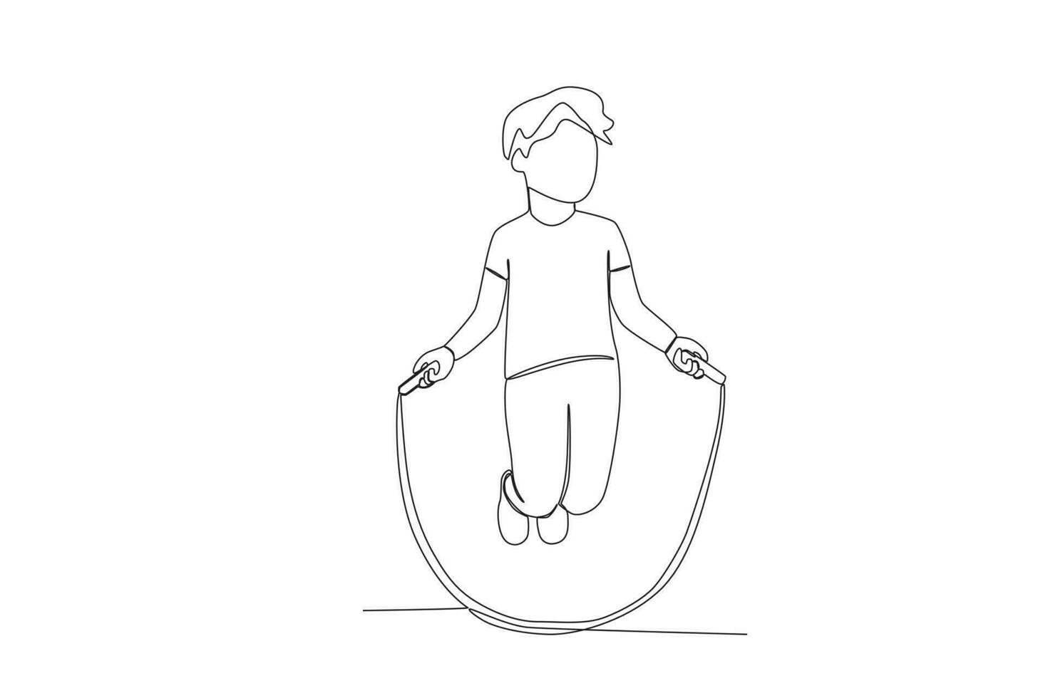 A Boy playing hula hoop line art vector