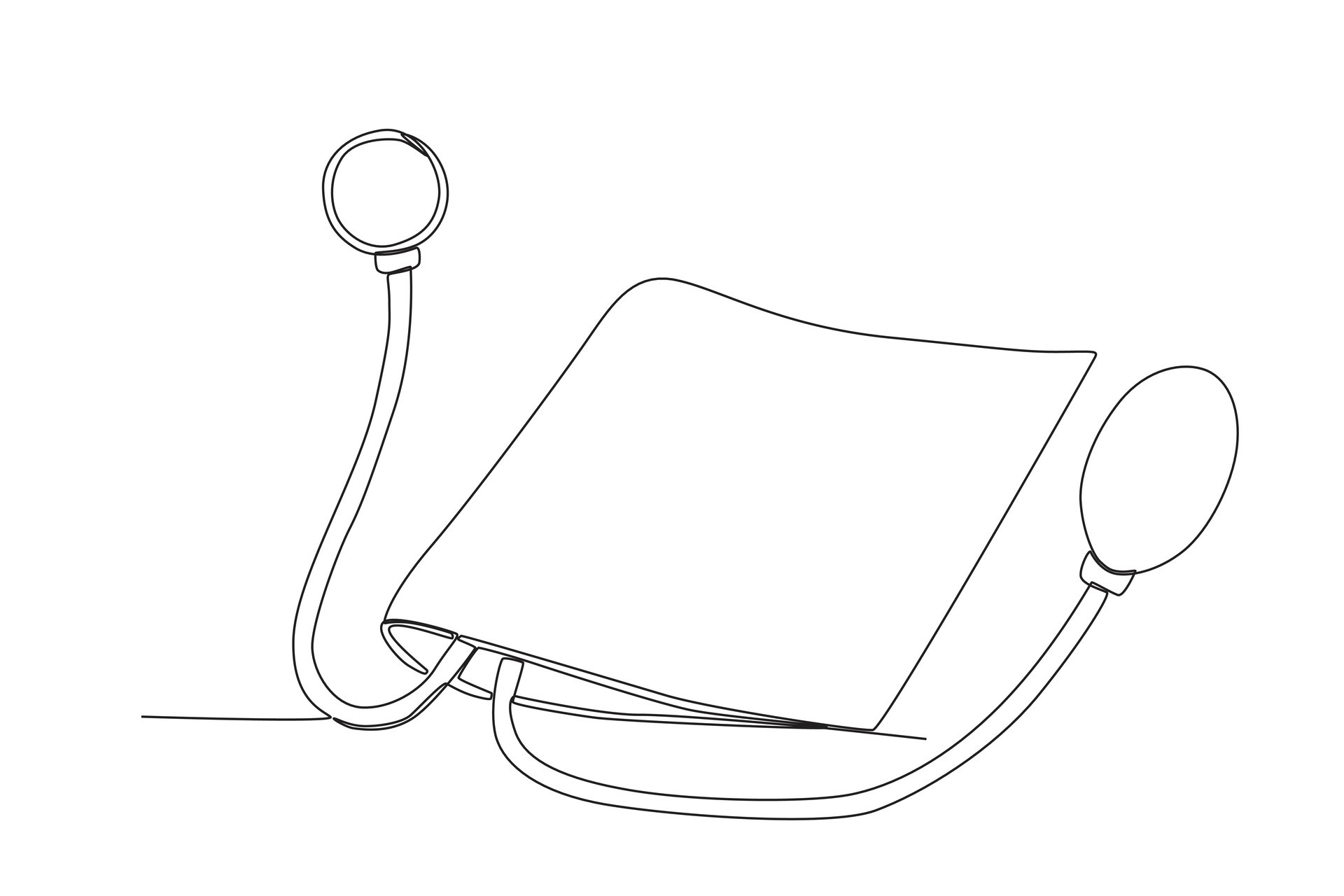 Vector single one line drawing sphygmomanometer world hypertension day concept continuous line