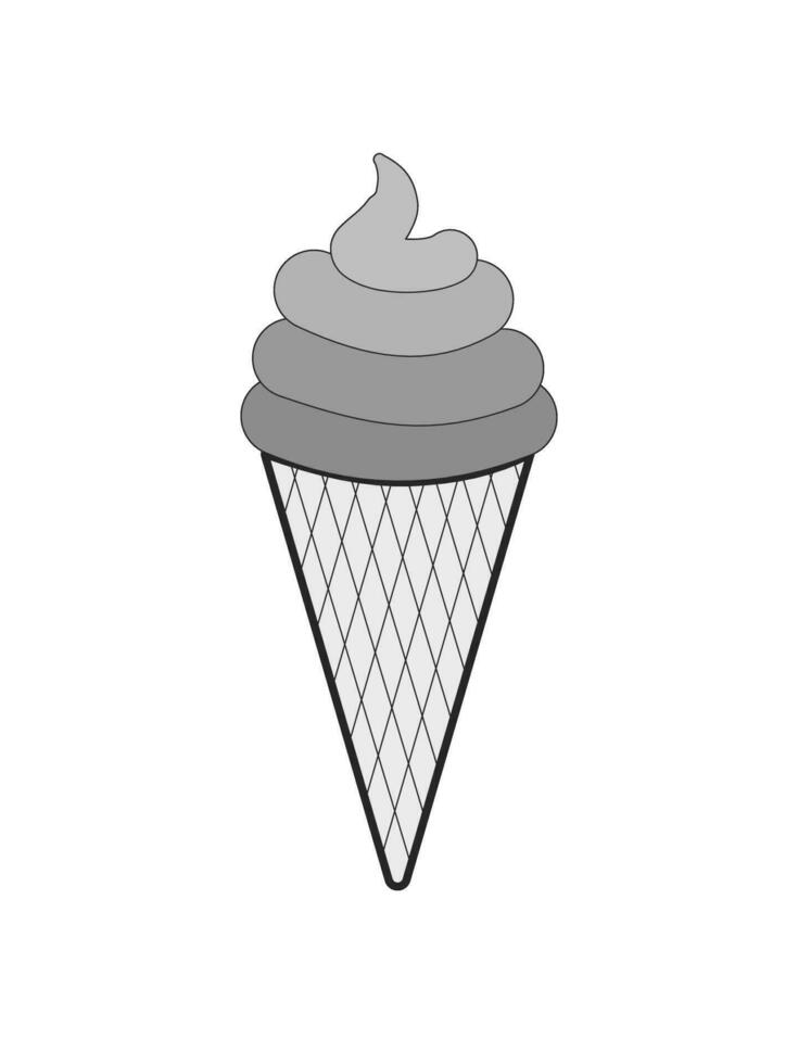 Ice cream cone icon isolated. Modern sweet vanilla desert sign. Trendy vector chocolate cram symbol for web site design, button to mobile app. Logo ice cream illustration.