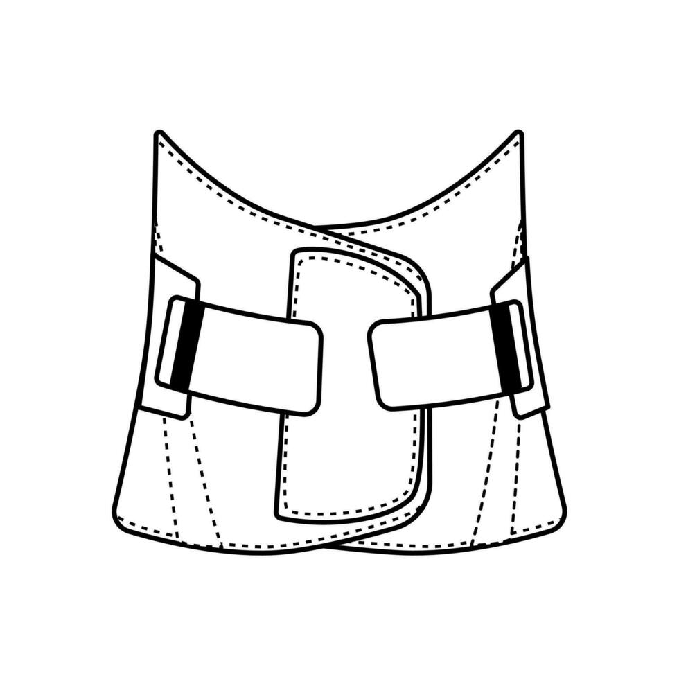 Women's corset. Slimming belt. Vector outline icon isolated on white background.