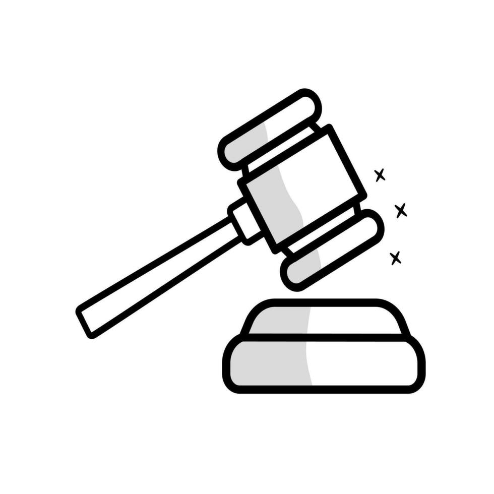 Judge gavel and law on white background. Auction Property. Selling and Buying at Auction. Vector illustration EPS 10.