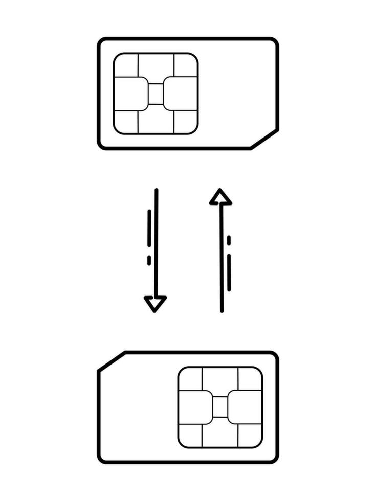 transferir teléfono números a otro sim tarjeta. plano vector ilustración en blanco antecedentes.