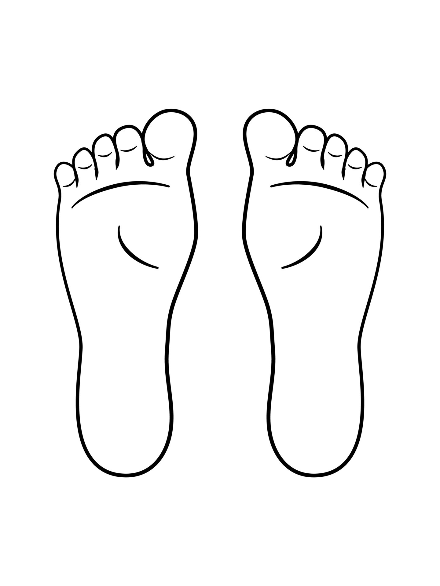 Line Drawing Of The Left And Right Foot Soles Bottom Of Feet Vector