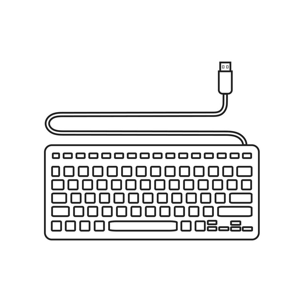 teclado vector icono. teclado lineal signo. computadora teclado icono. eps 10 consola plano símbolo.