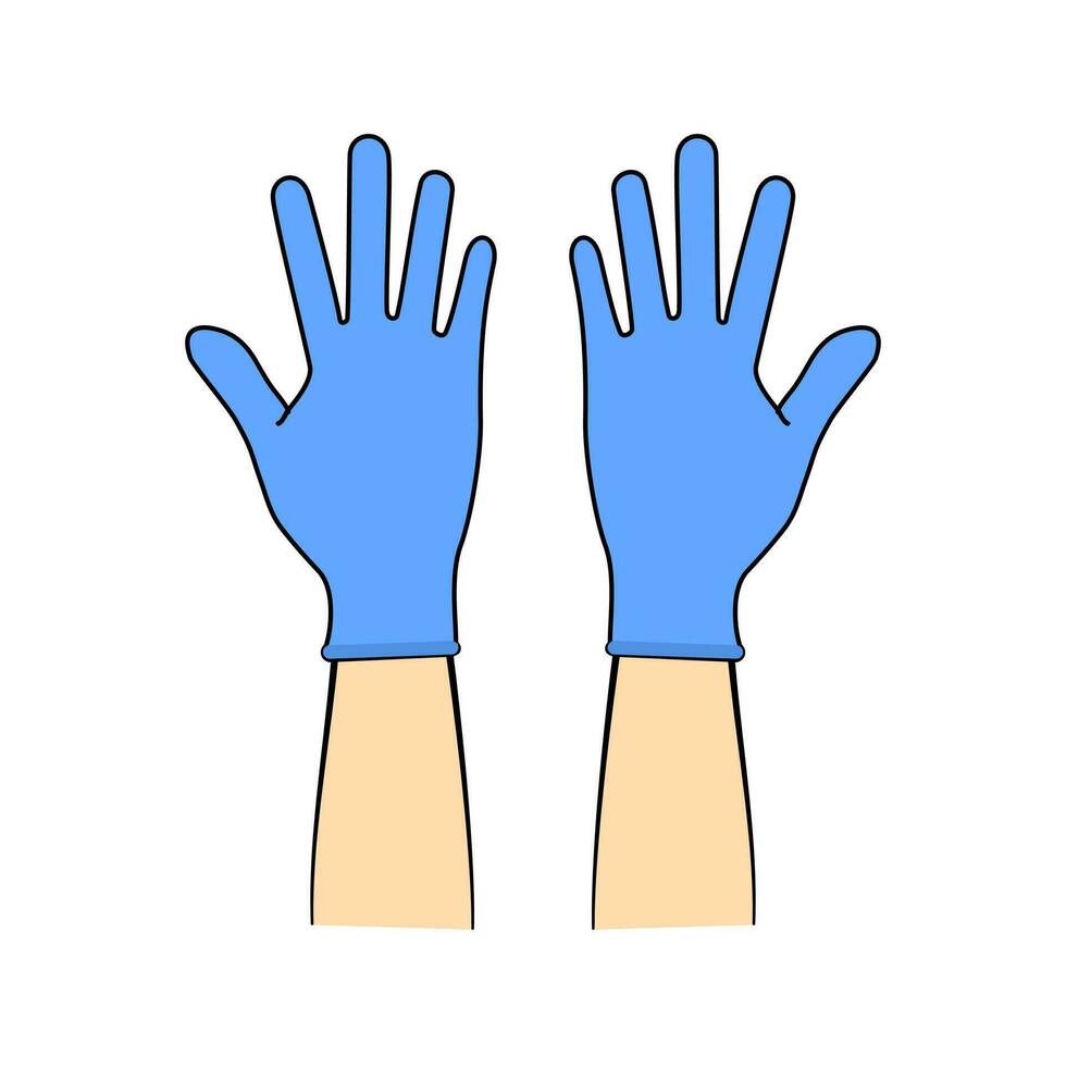 Disposable latex gloves. Vector illustration EPS 10.