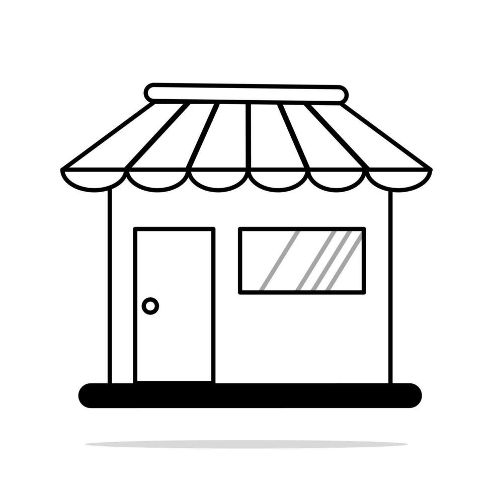 Bookstore vector icon in line art design isolated on white background. Shop store. Vector illustration EPS10.