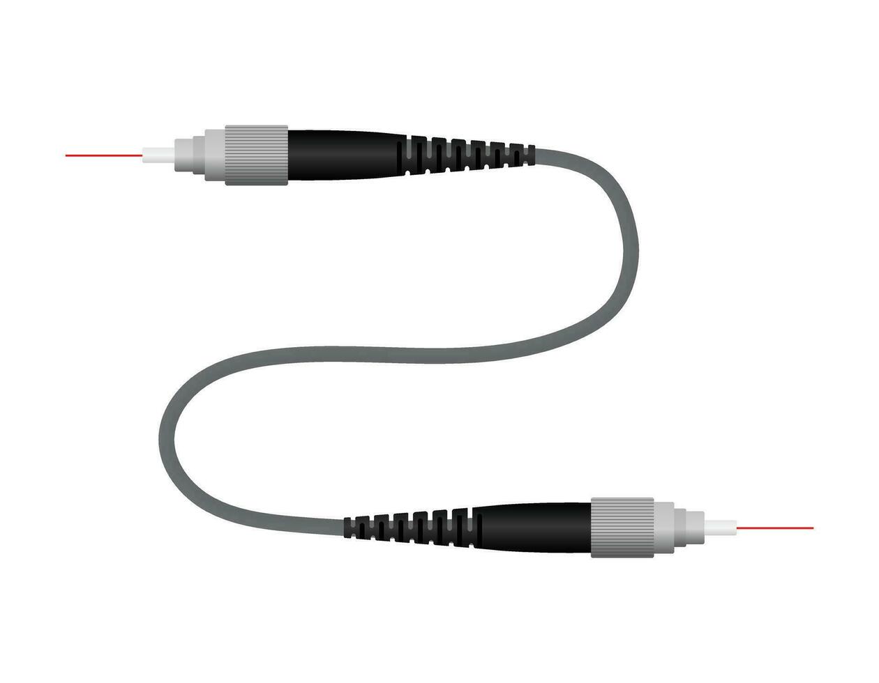 fibra óptico cable con Carolina del Sur, lc, fc y S t conector vector ilustración eps10.