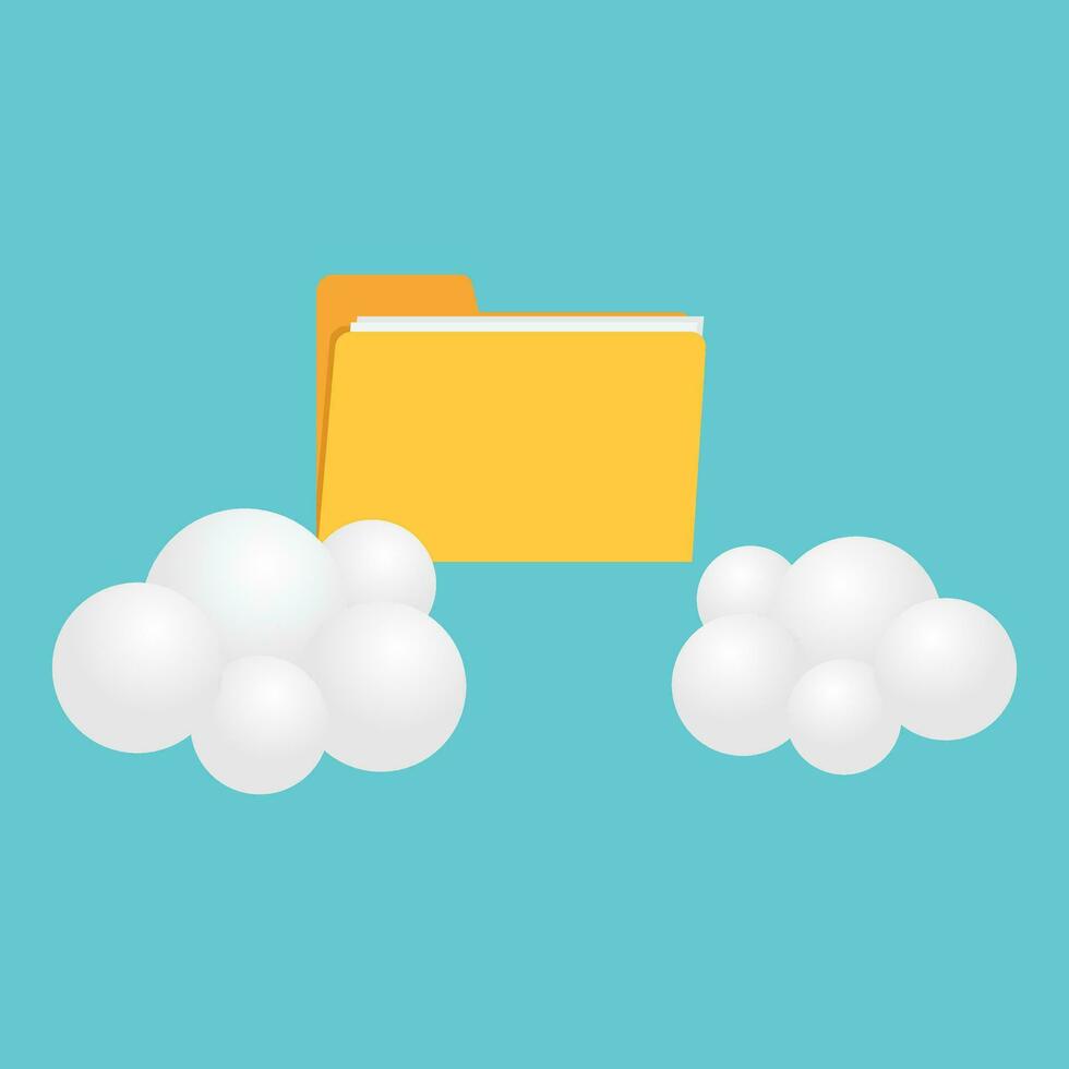 Cloud storage icon. Digital file organization service or app with data transferring. 3D Web Vector Illustrations