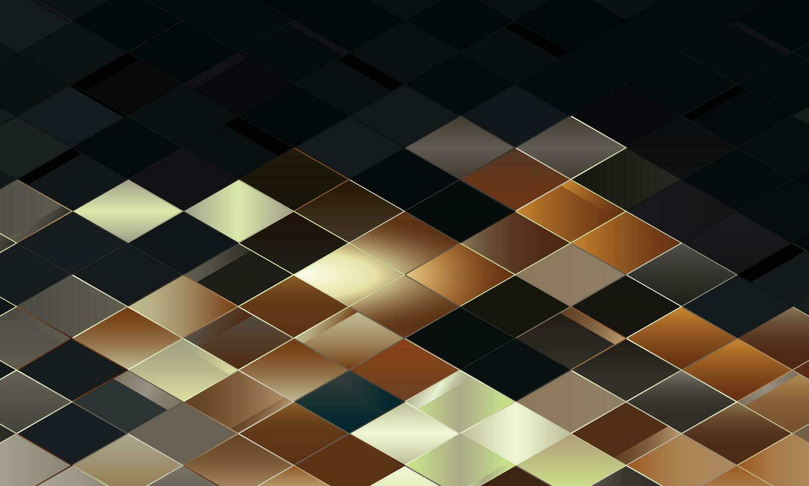 Gold and black geometric rhombus background. vector
