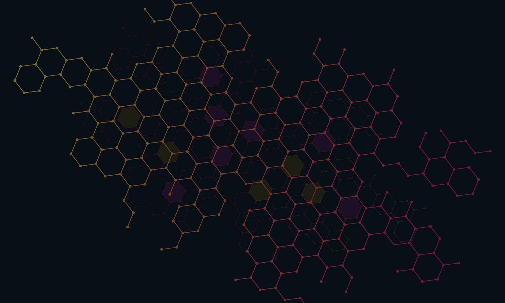Gradient connection hexagon background. vector