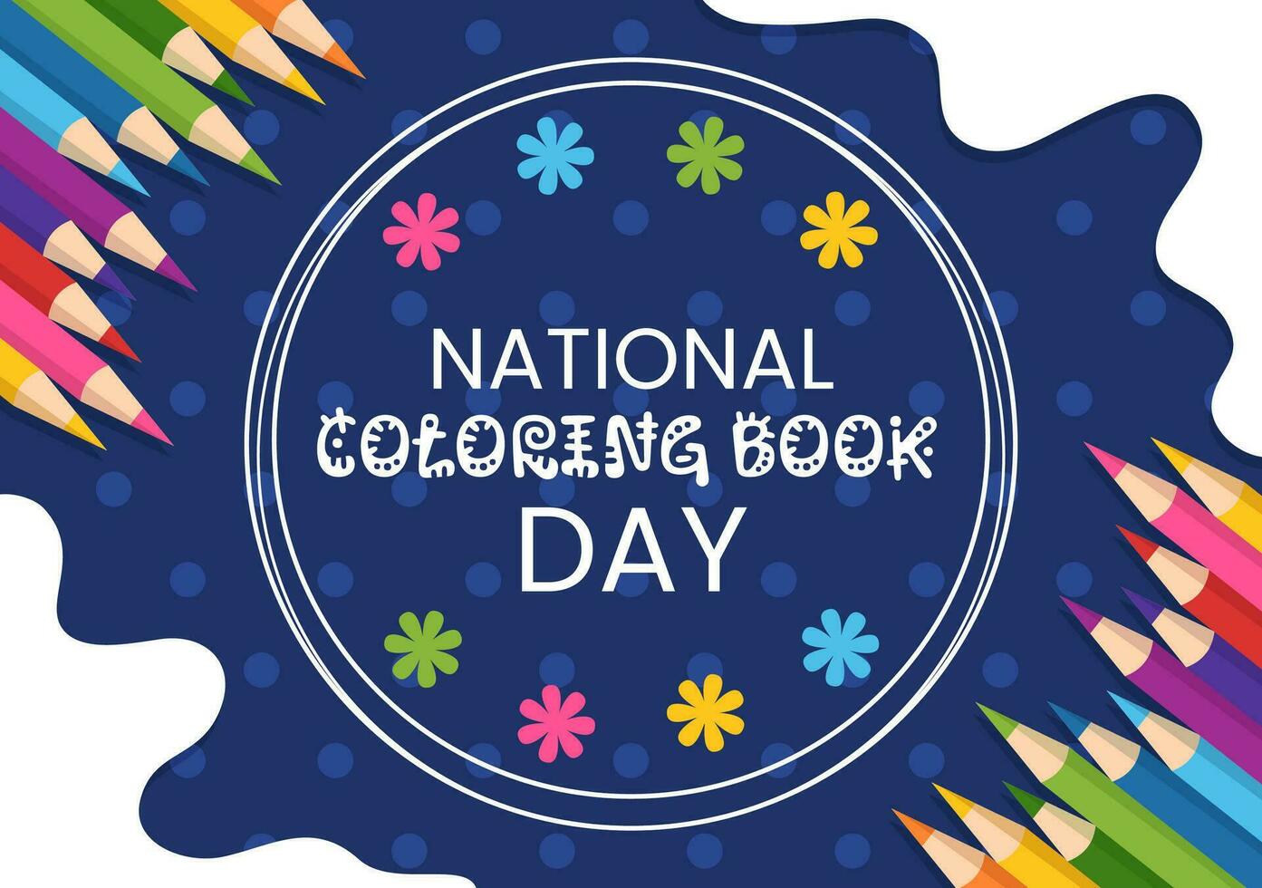 nacional colorante libro vector ilustración en 2 agosto con de colores lapices a dibujar imagen en plano dibujos animados mano dibujado antecedentes plantillas