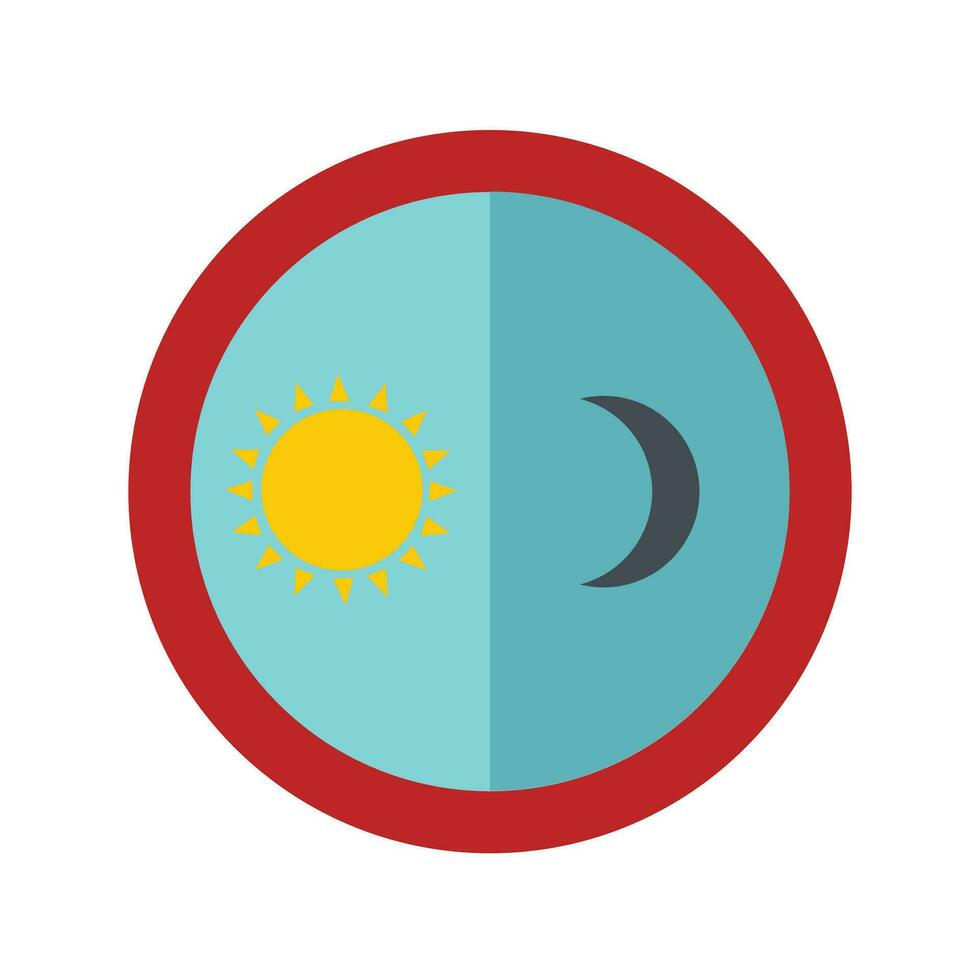 sun and moon in day and night circles concept vector illustration EPS10