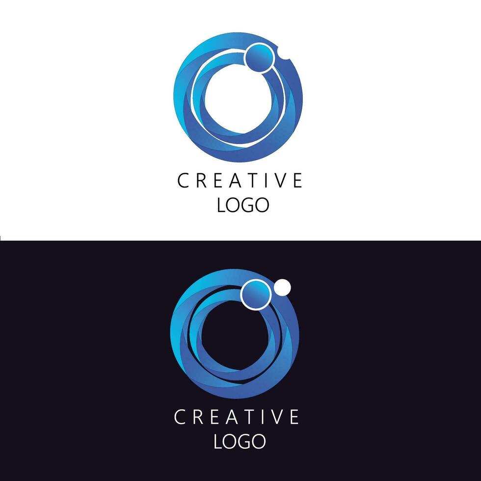 creativo logo. degradado azul logo. geométrico icono. vector