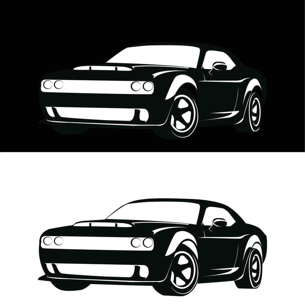 carros vector blanco y negro