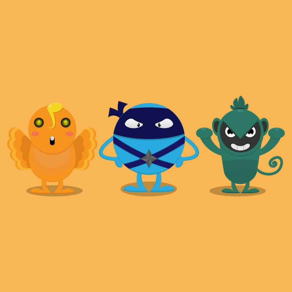 monster vector illustration with unique shape