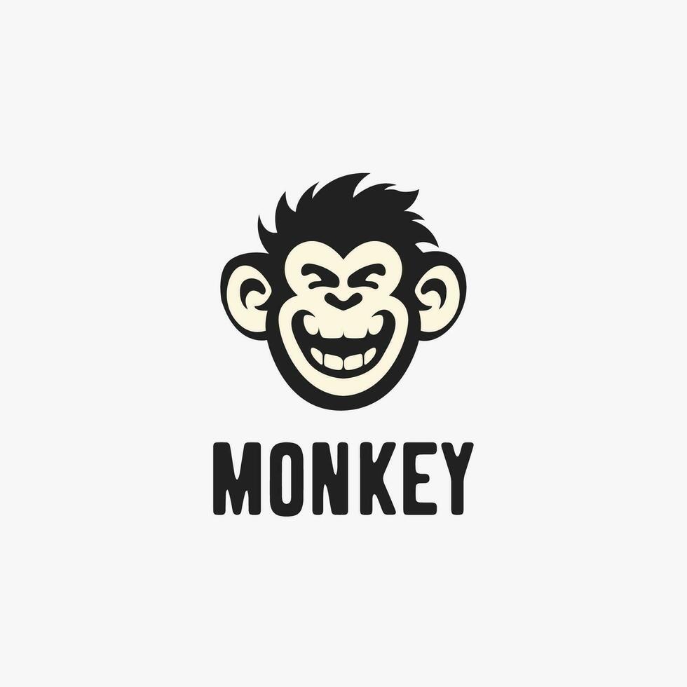 mono cabeza logo diseño modelo vector icono ilustración