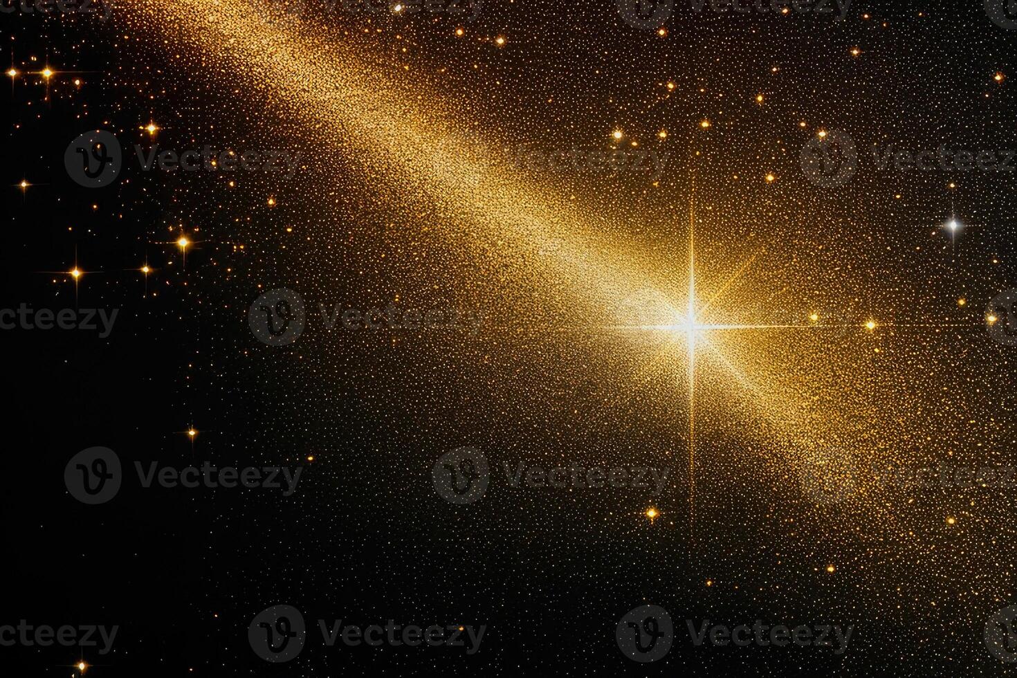 glitter lights grunge background, gold dust trail. photo