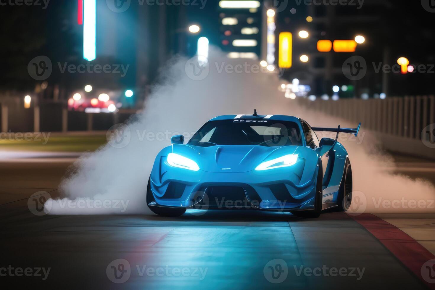 sport car racing in the city, street racer. Generative AI photo