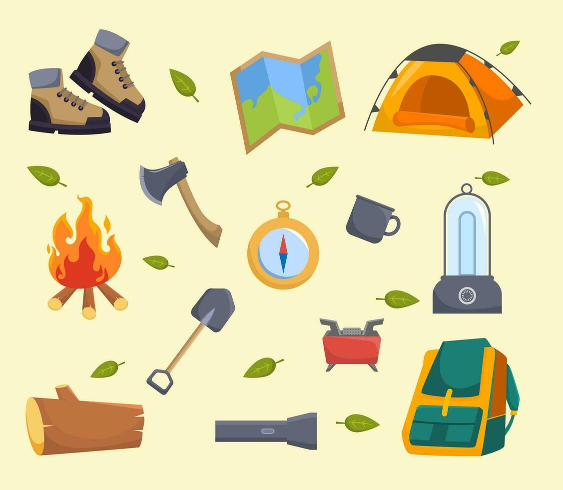 Camping element vector