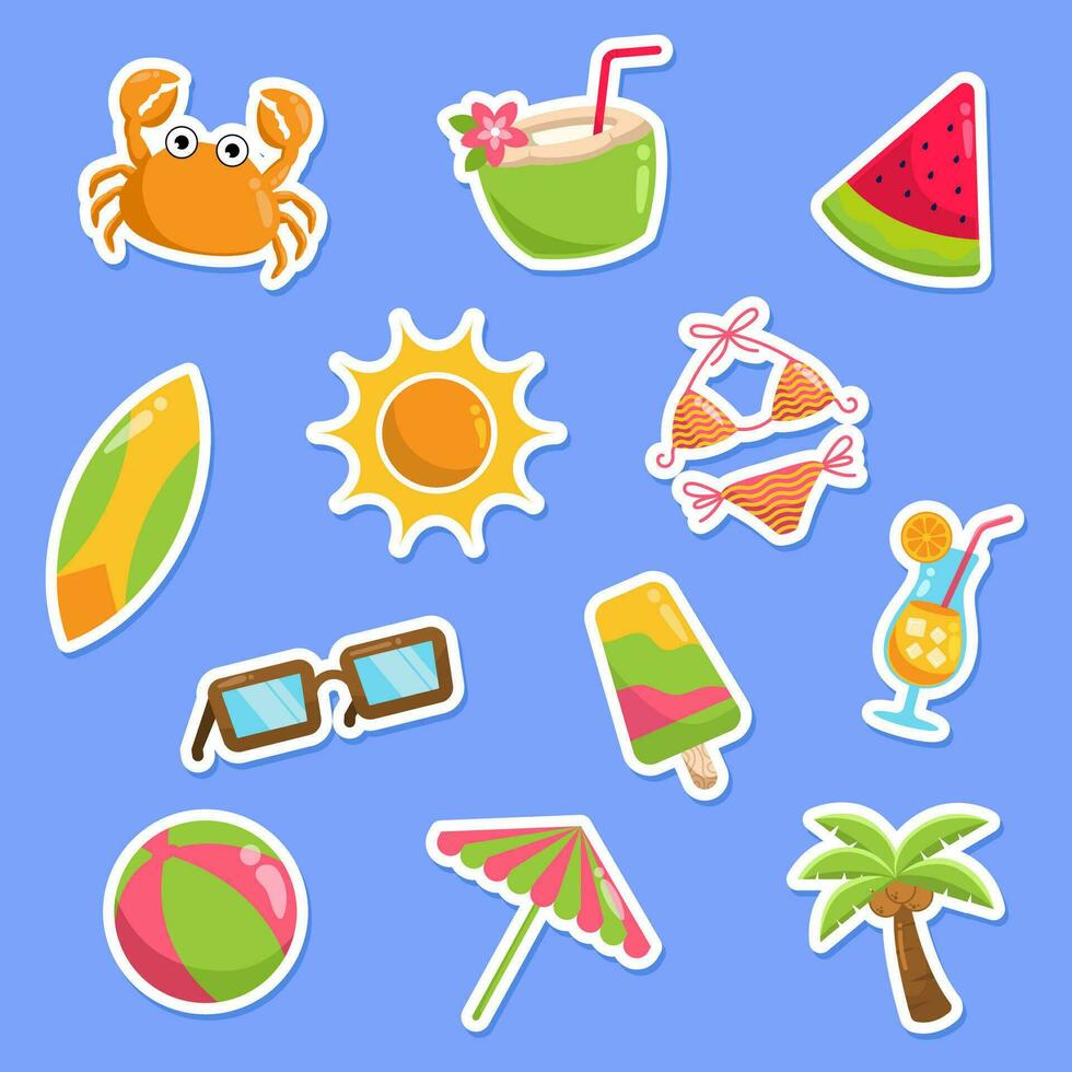 Summer Sticker Set vector