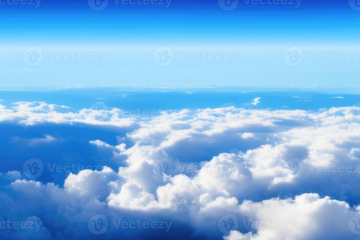 panorama above the clouds from the airplane window. photo