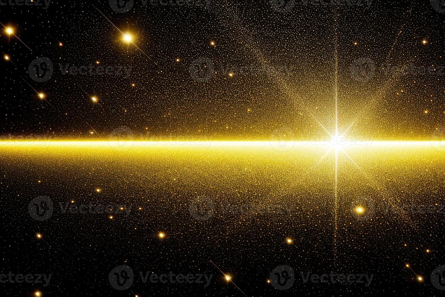 glitter lights grunge background, gold dust trail. photo