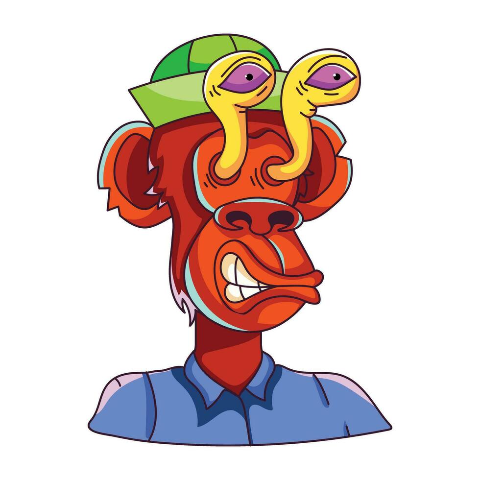 Trendy Creepy Monkey vector