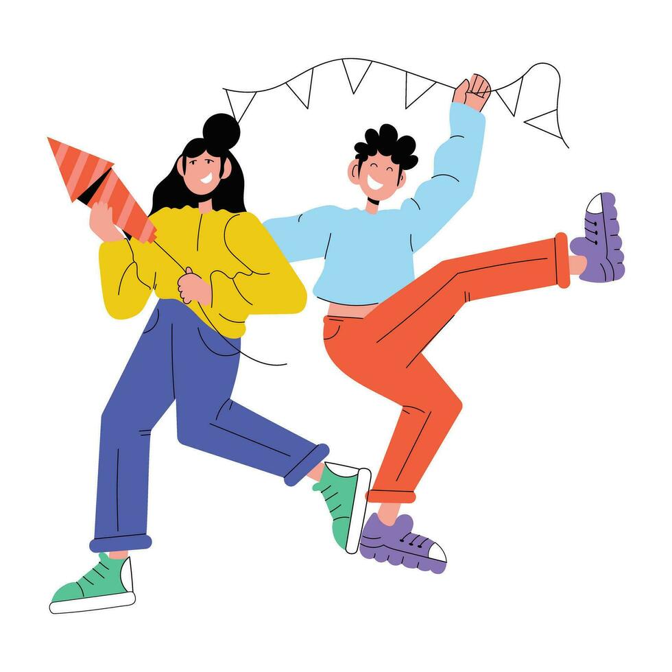 Trendy Party Enjoyment vector