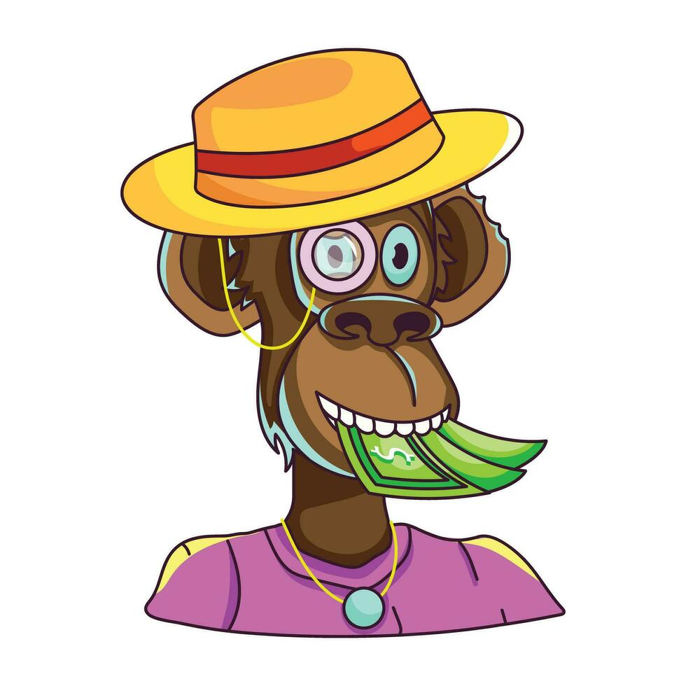 Trendy Monkey Money vector