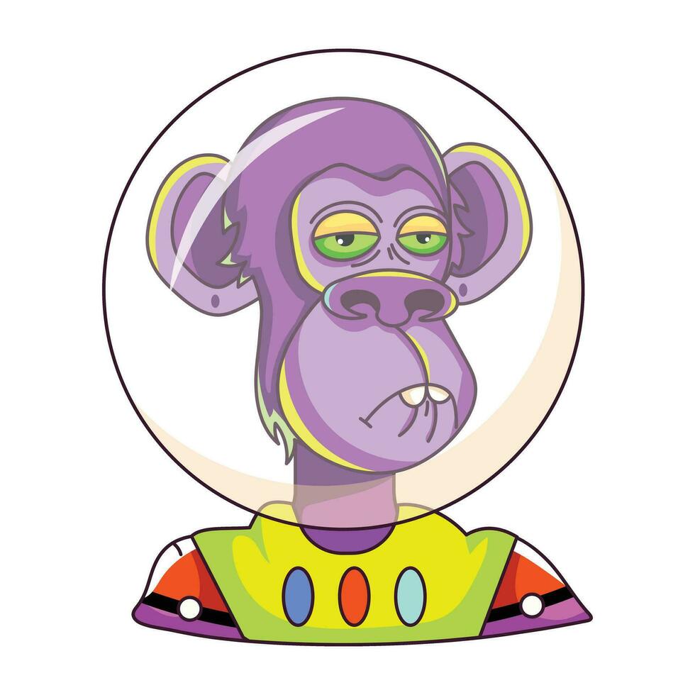 Trendy Astronaut Monkey vector