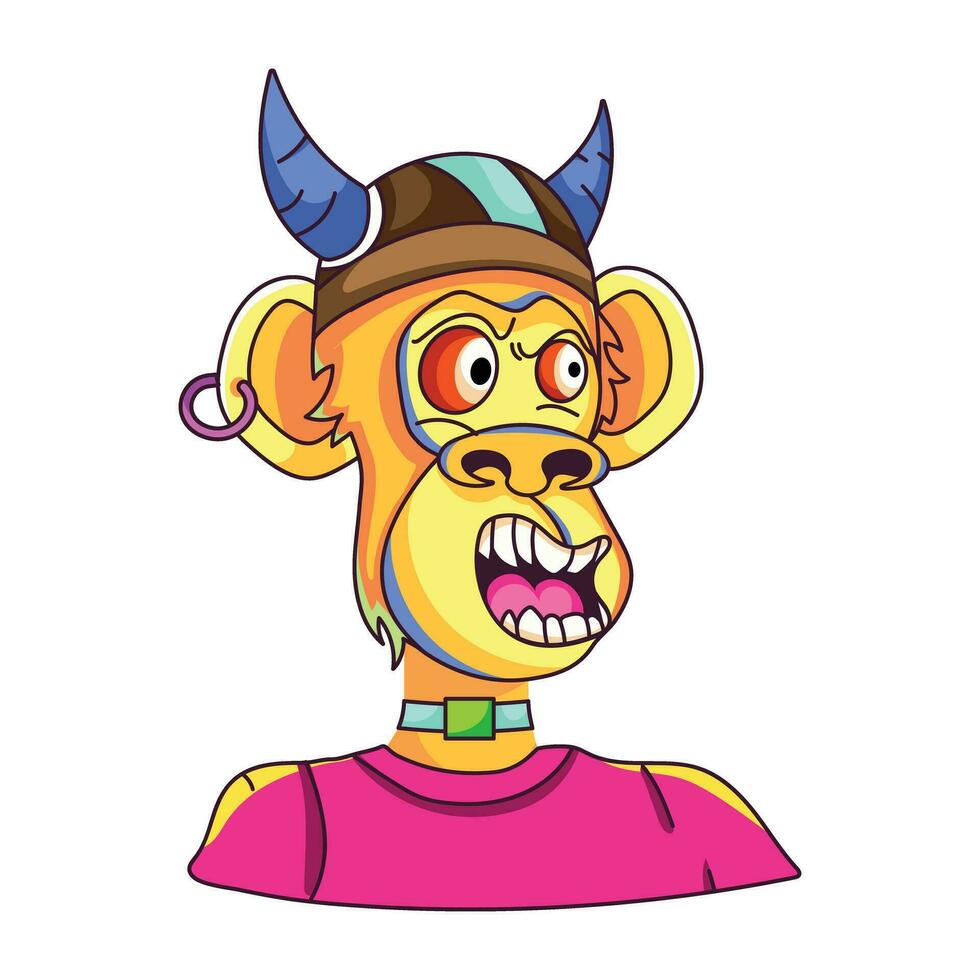 Trendy Warrior Monkey vector