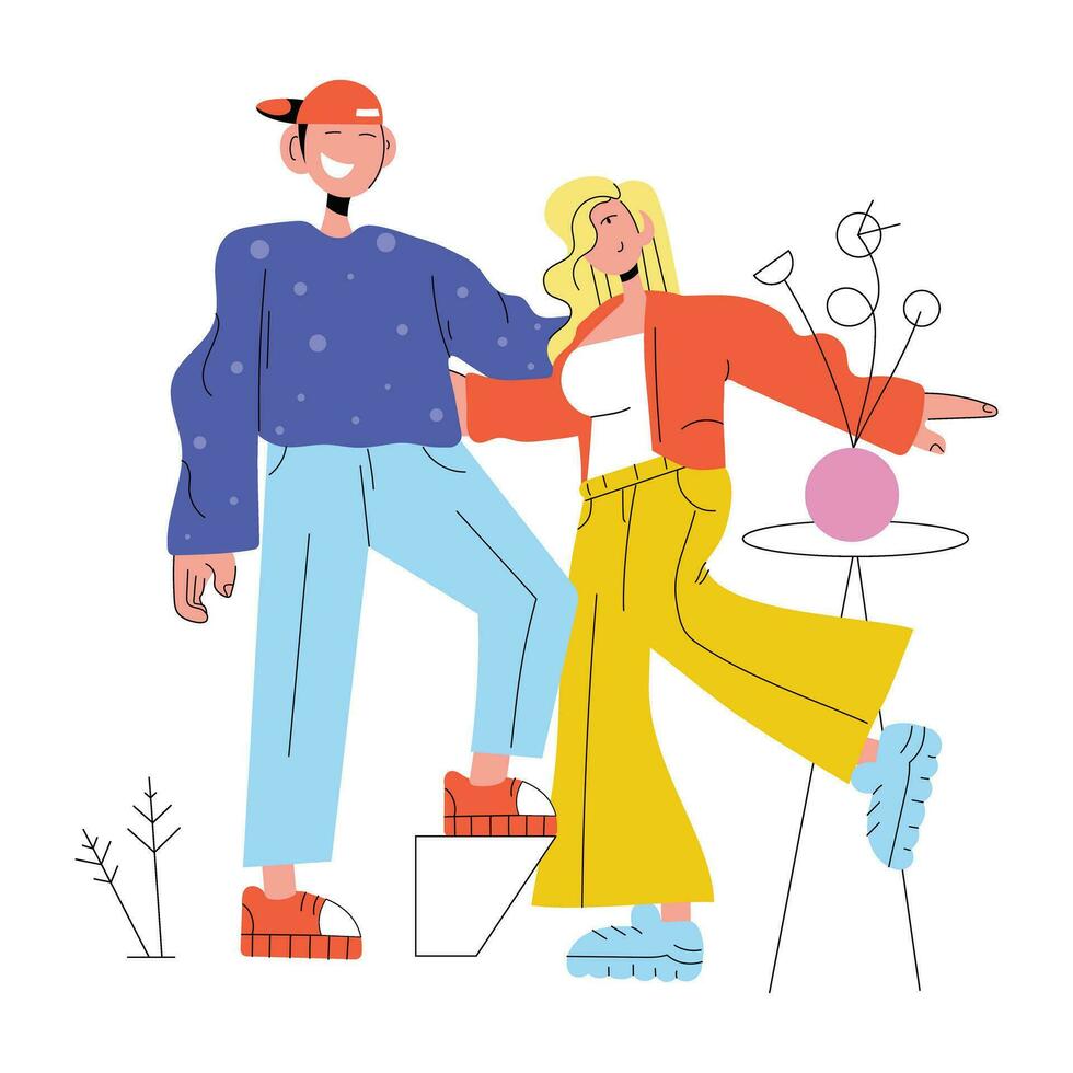 Trendy Hang Out vector