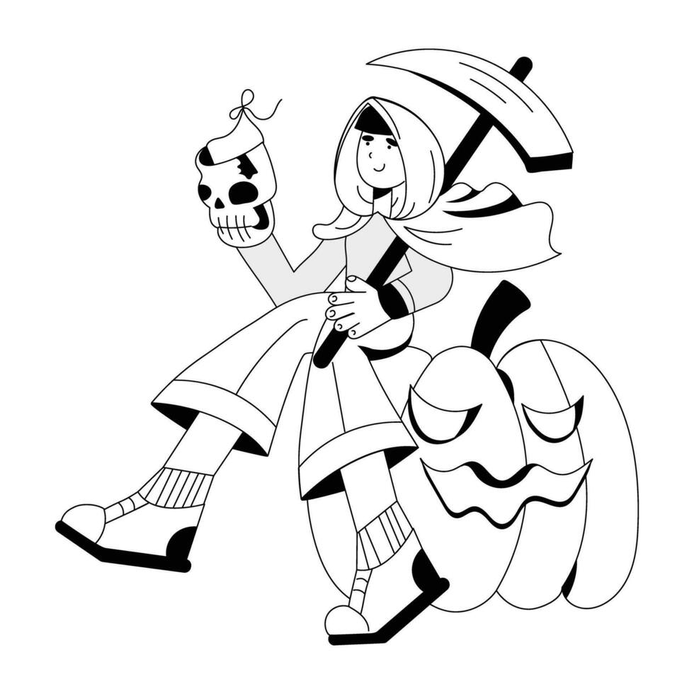 Trendy Reaper Costume vector