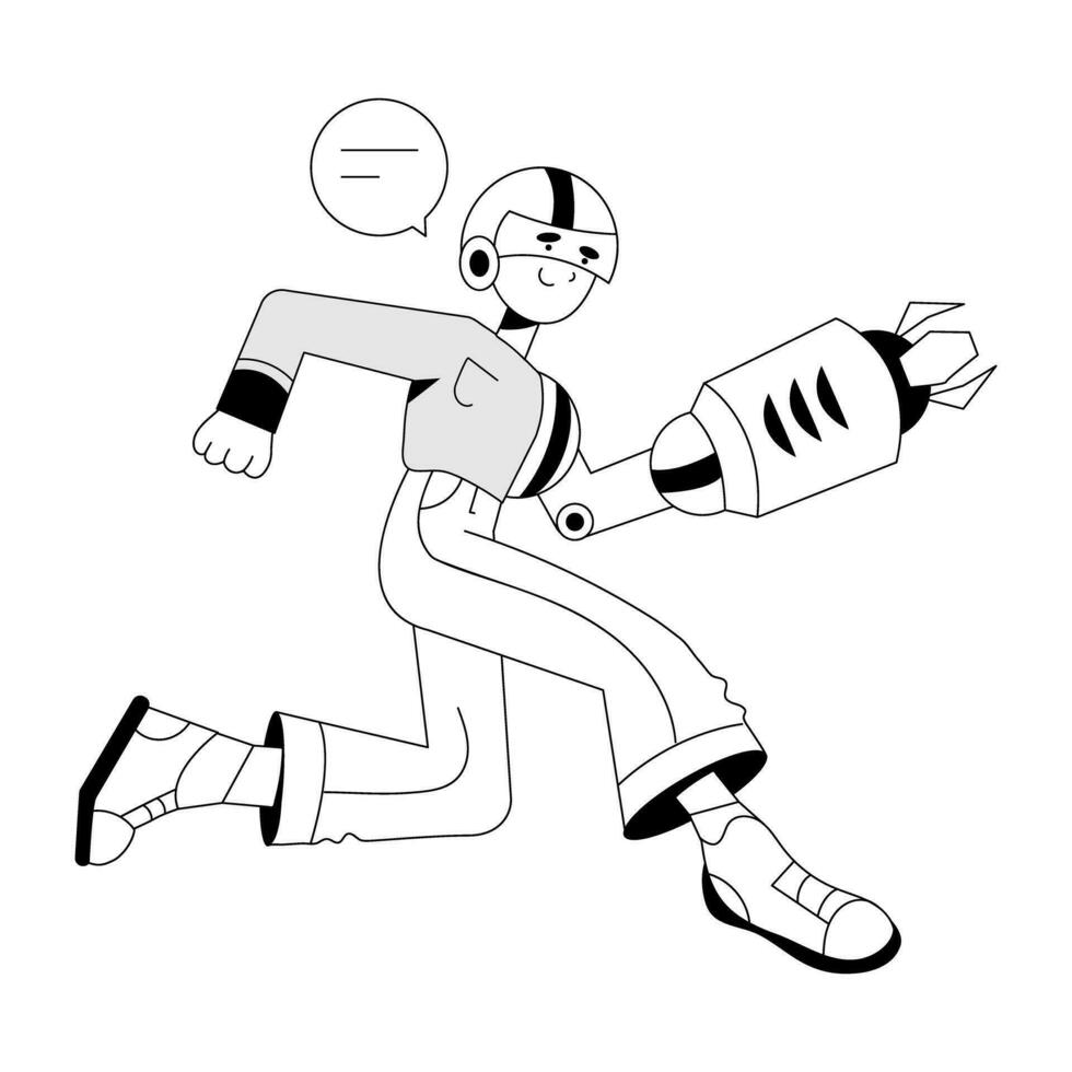 Trendy Humanoid Robot vector