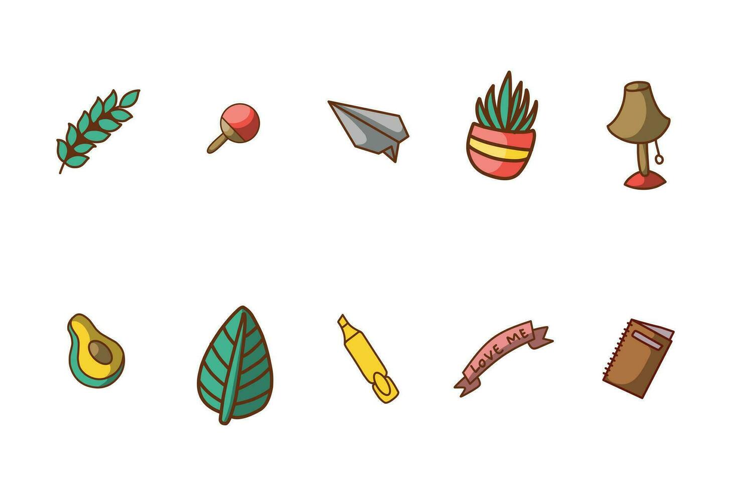 Whimsical Vector Hand Draw Doodle Icon Set