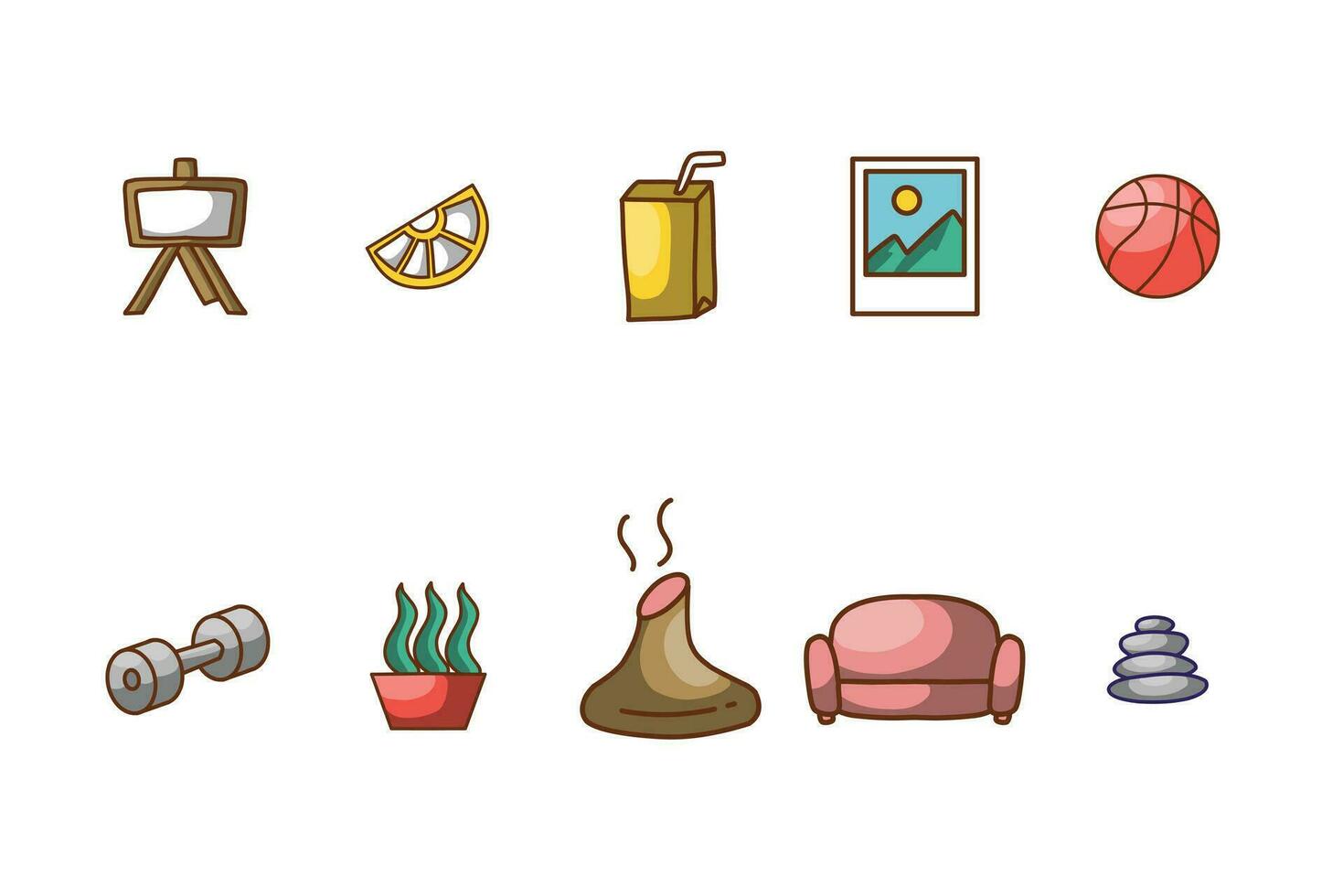 Whimsical Vector Hand Draw Doodle Icon Set