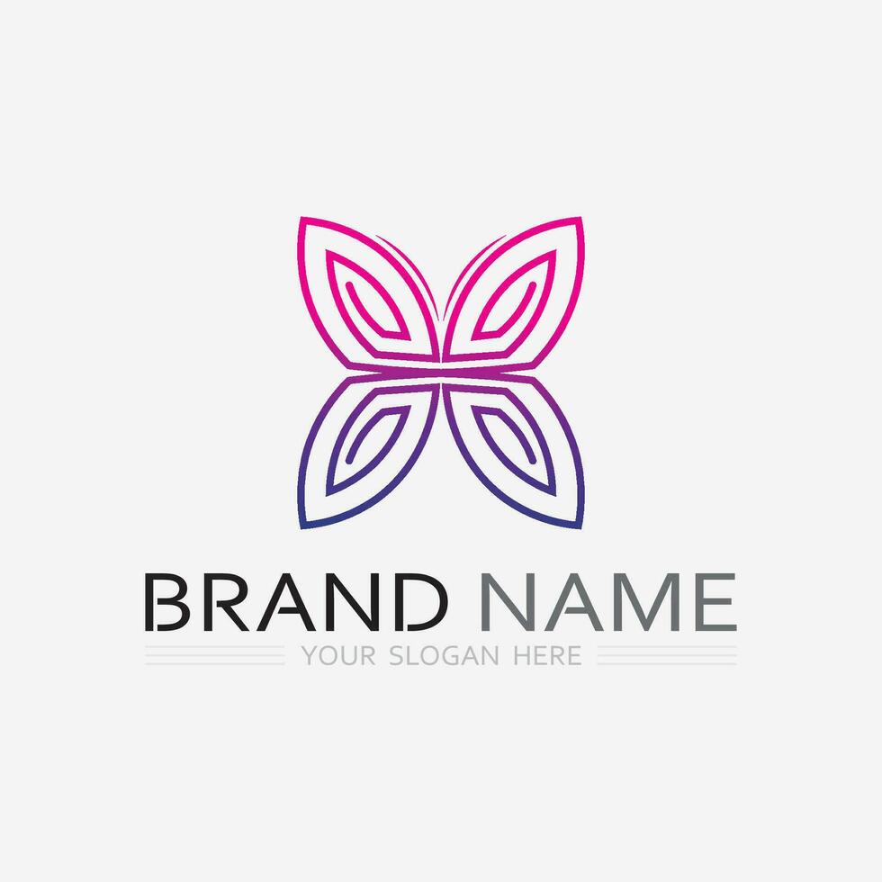 Beauty Butterfly animal icon design vector
