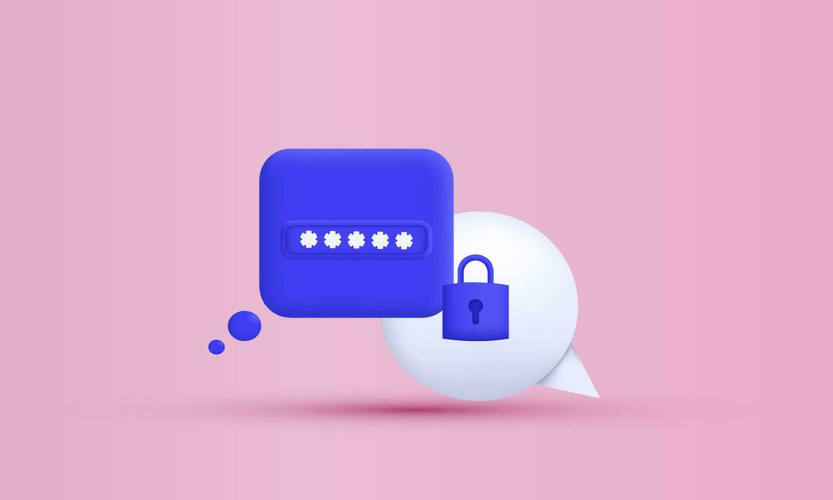 3d bubble safety login registration pop icon vector illustration trendy symbols isolated on background