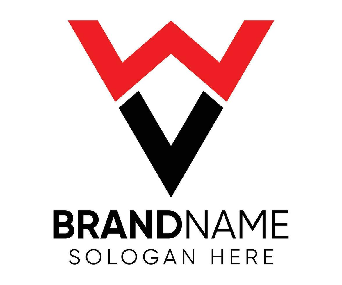 W V , V W letter logo design vector template