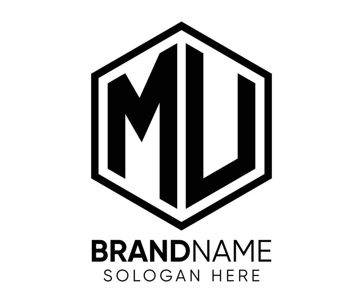 M U letter logo design vector template