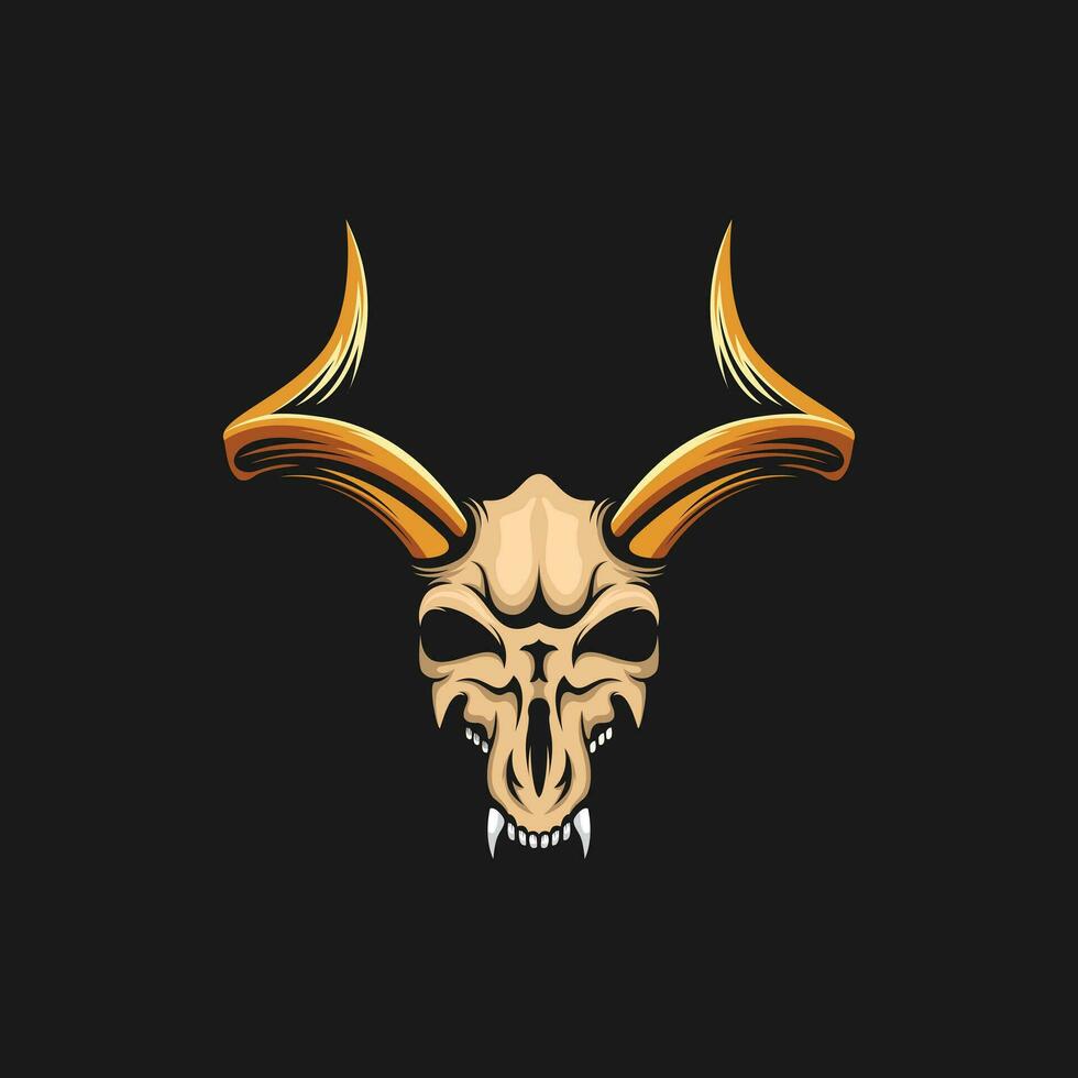 Vector Antelope Skull Head Design Template