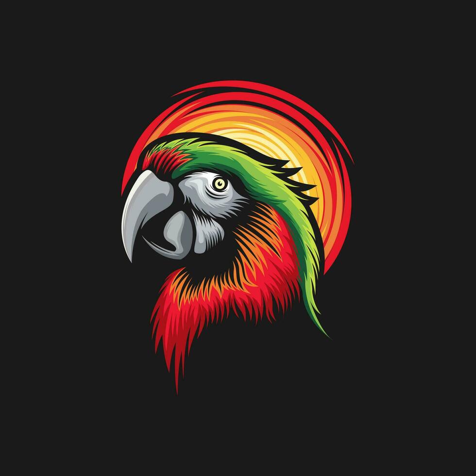 Vector Parrot Head Design Ilustration