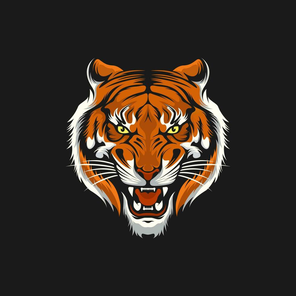Vector Tiger Face Design Ilustration