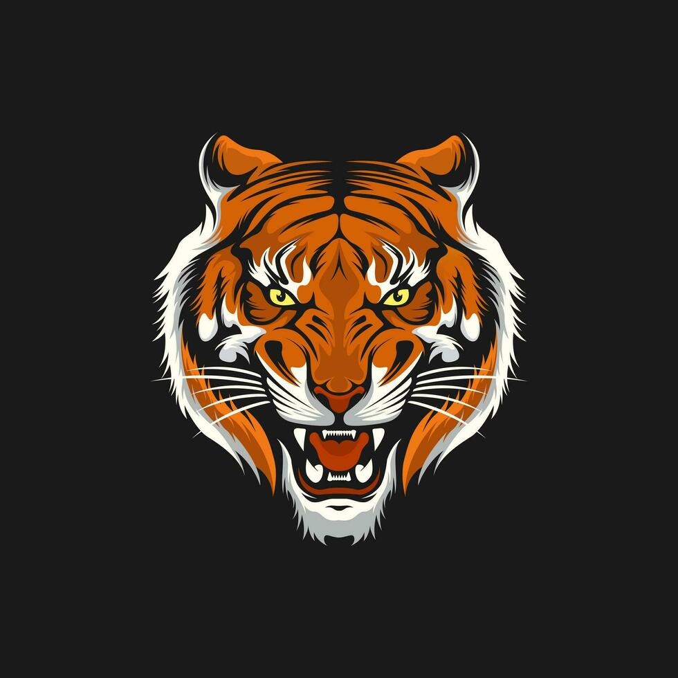 Vector Tiger Face Design Ilustration