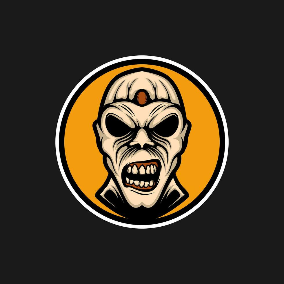 Vector Head Zombie Logo Ilustration