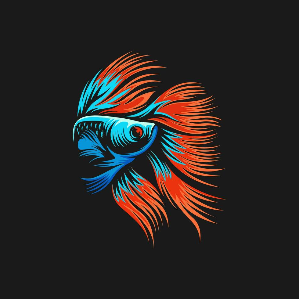 vector Betta pescado logo ilustración