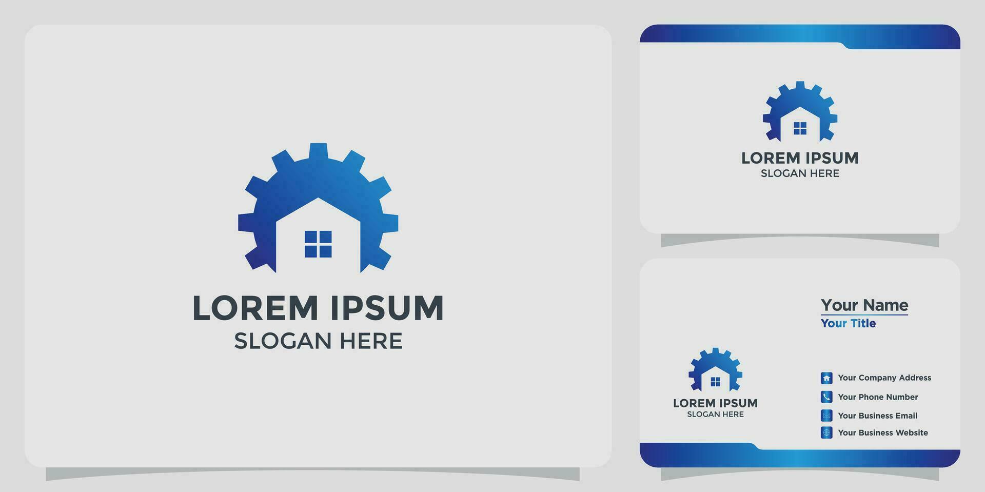 home improvement design logo and branding card vector