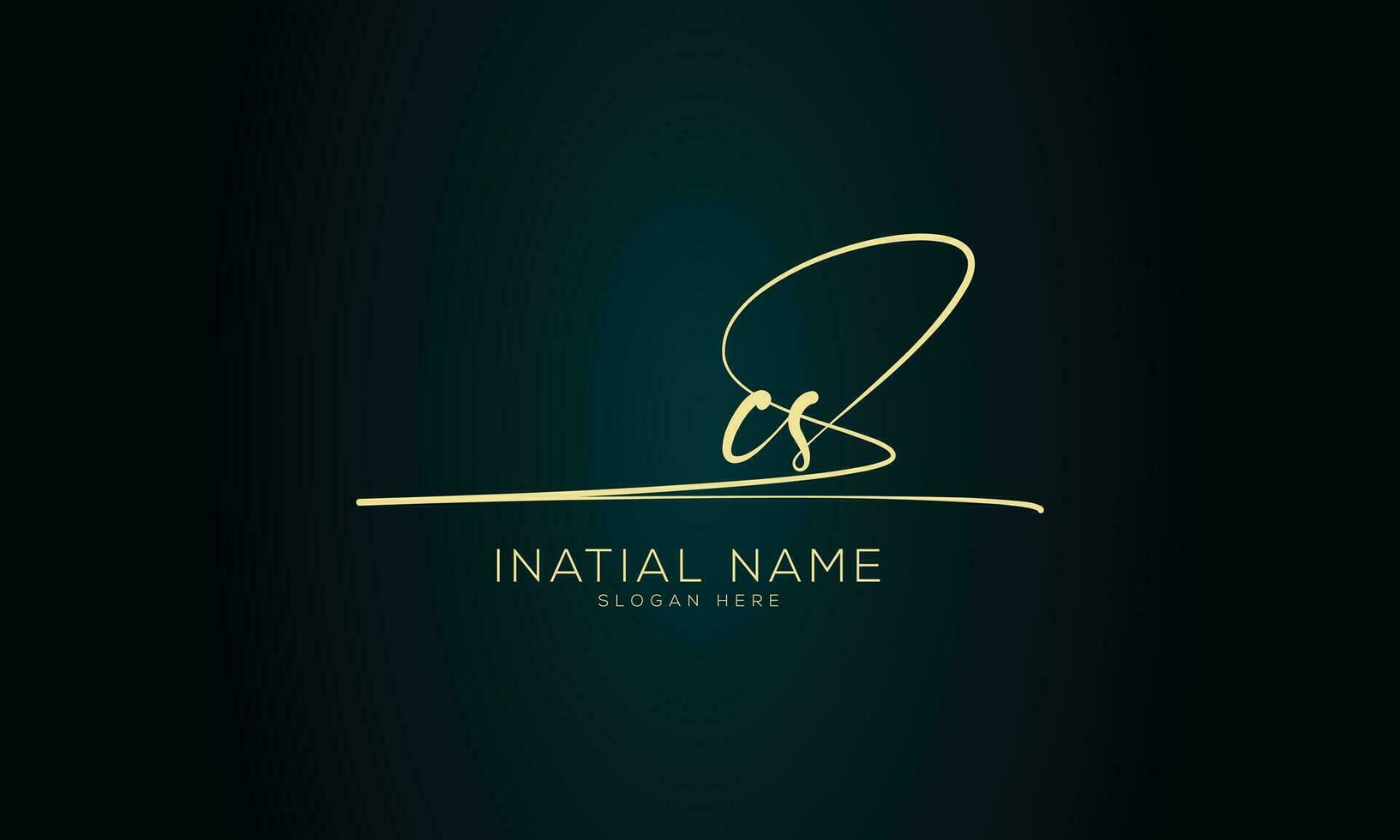 Cs initial handwriting signature logo design vector