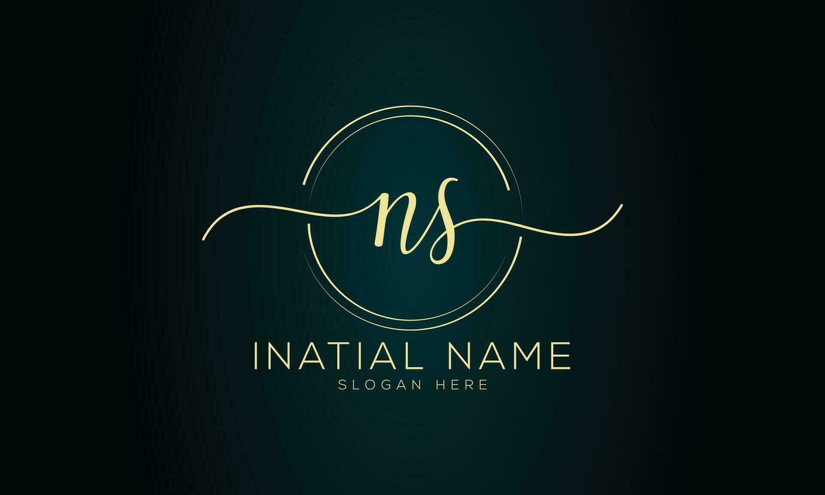 Ns initial handwriting signature logo design vector