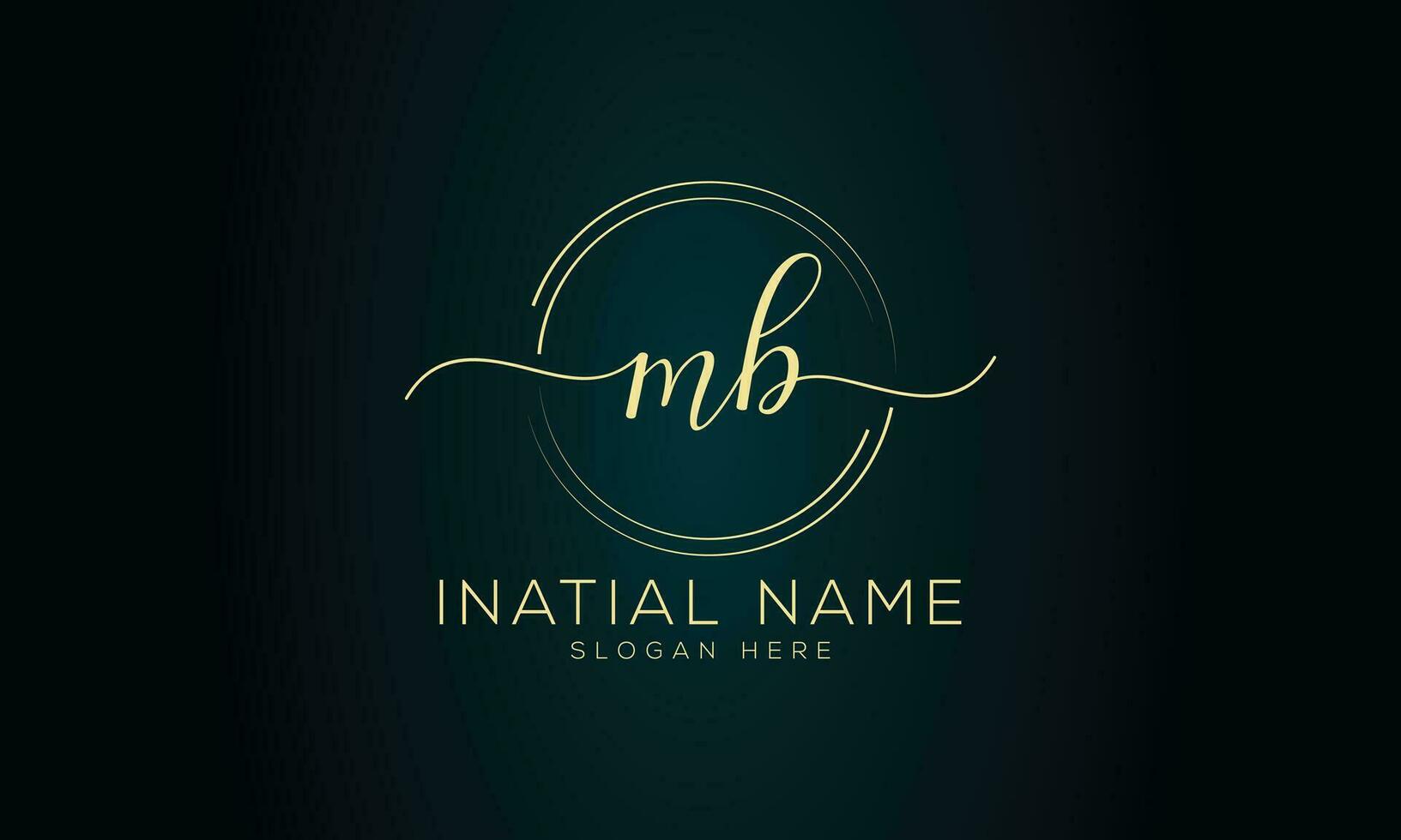 Mb initial handwriting signature logo design vector